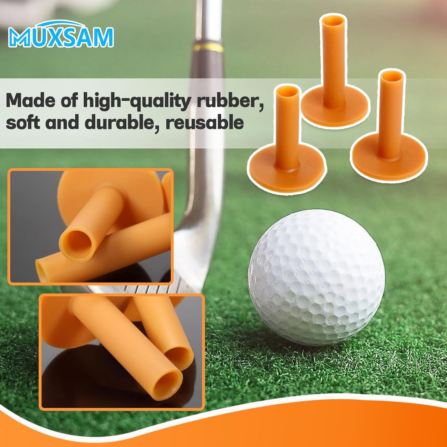 Rubber Golf Tees Holder Set, Plastic Golf Tees for Driving Range Golf Practice Mat Golf Training Indoor Outdoor Different Size