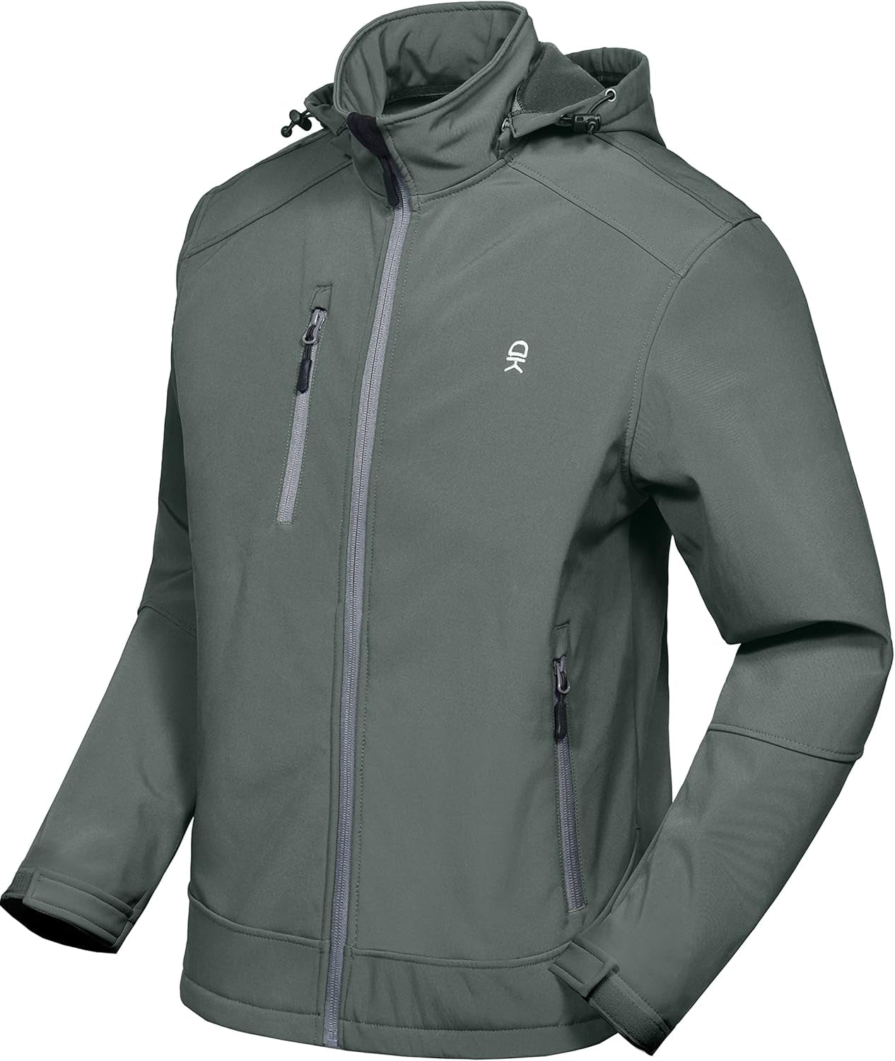 Men’S Softshell Jacket with Removable Hood, Fleece Lined and Water Repellent