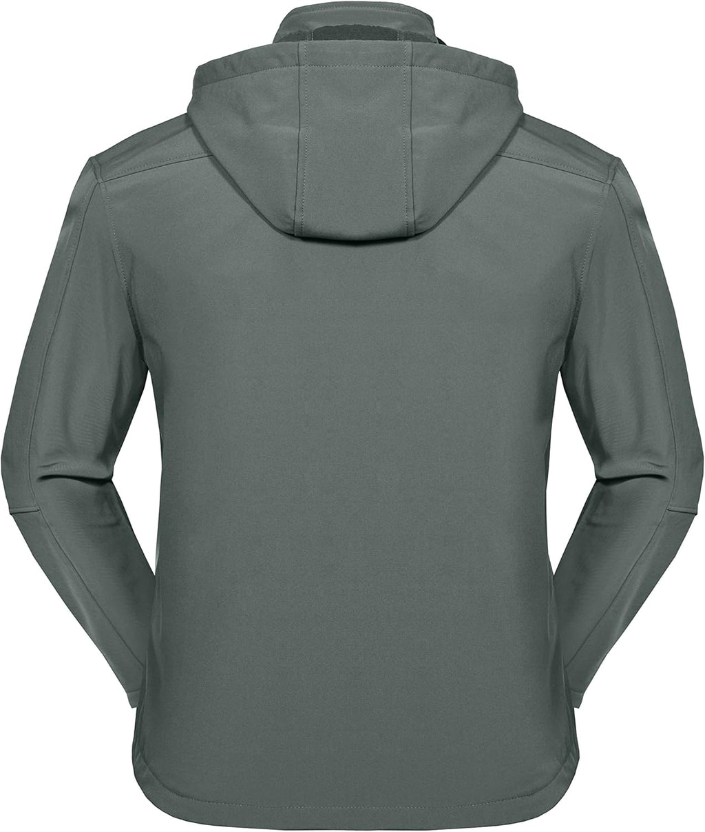 Men’S Softshell Jacket with Removable Hood, Fleece Lined and Water Repellent