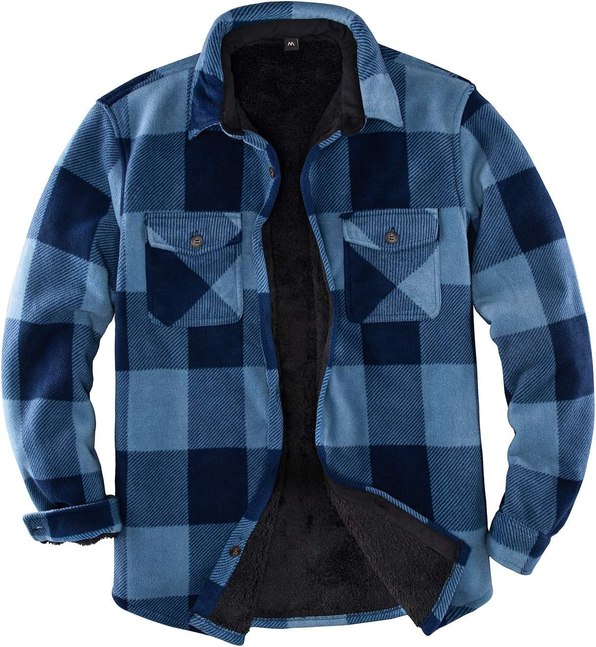 Men'S Warm Sherpa Lined Fleece Plaid Flannel Shirt Jacket(All Sherpa Fleece Lined)